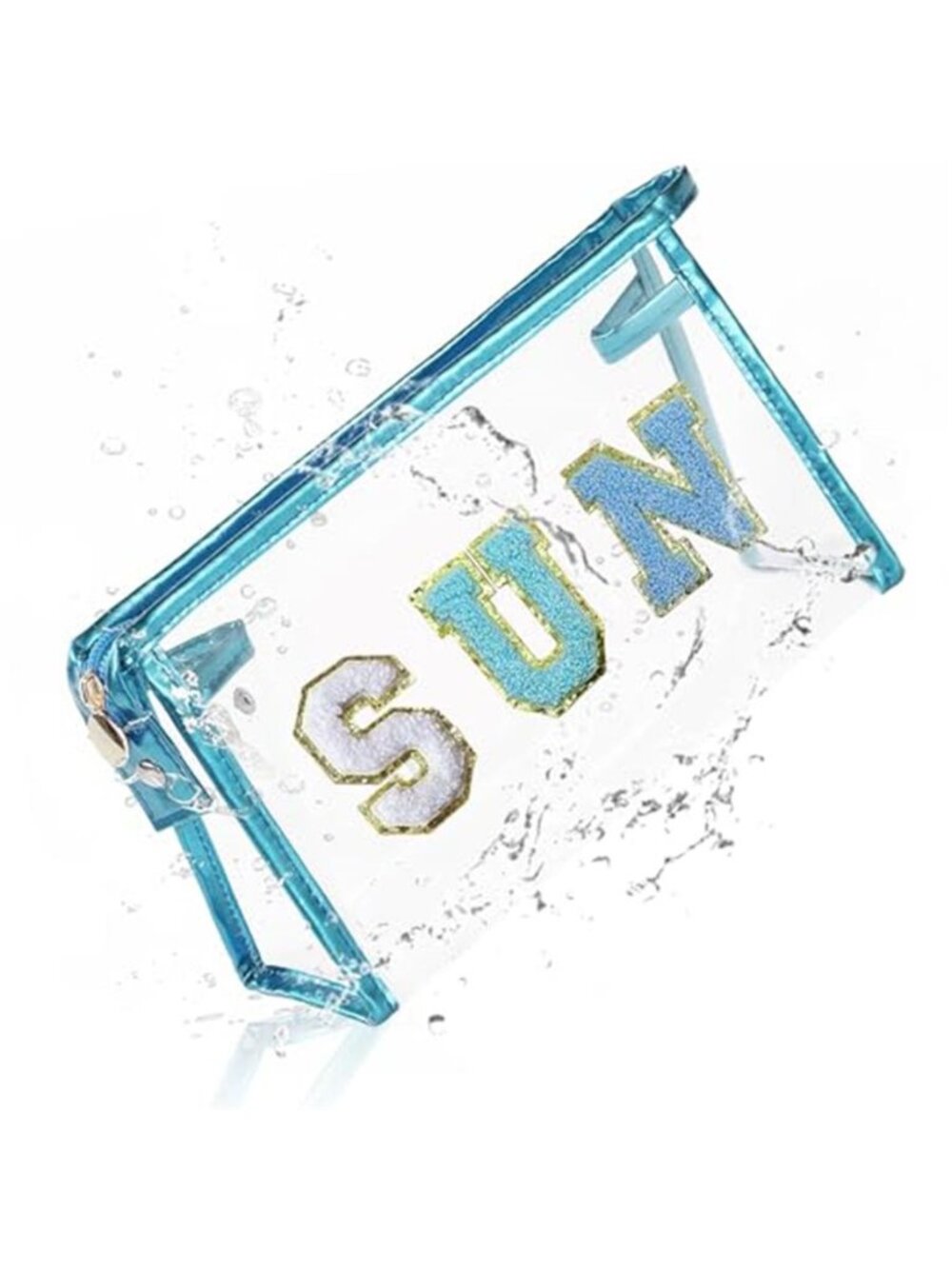 Clear Sunscreen Bag Waterproof Beach Makeup Cosmetic Travel Pouch Preppy SUN